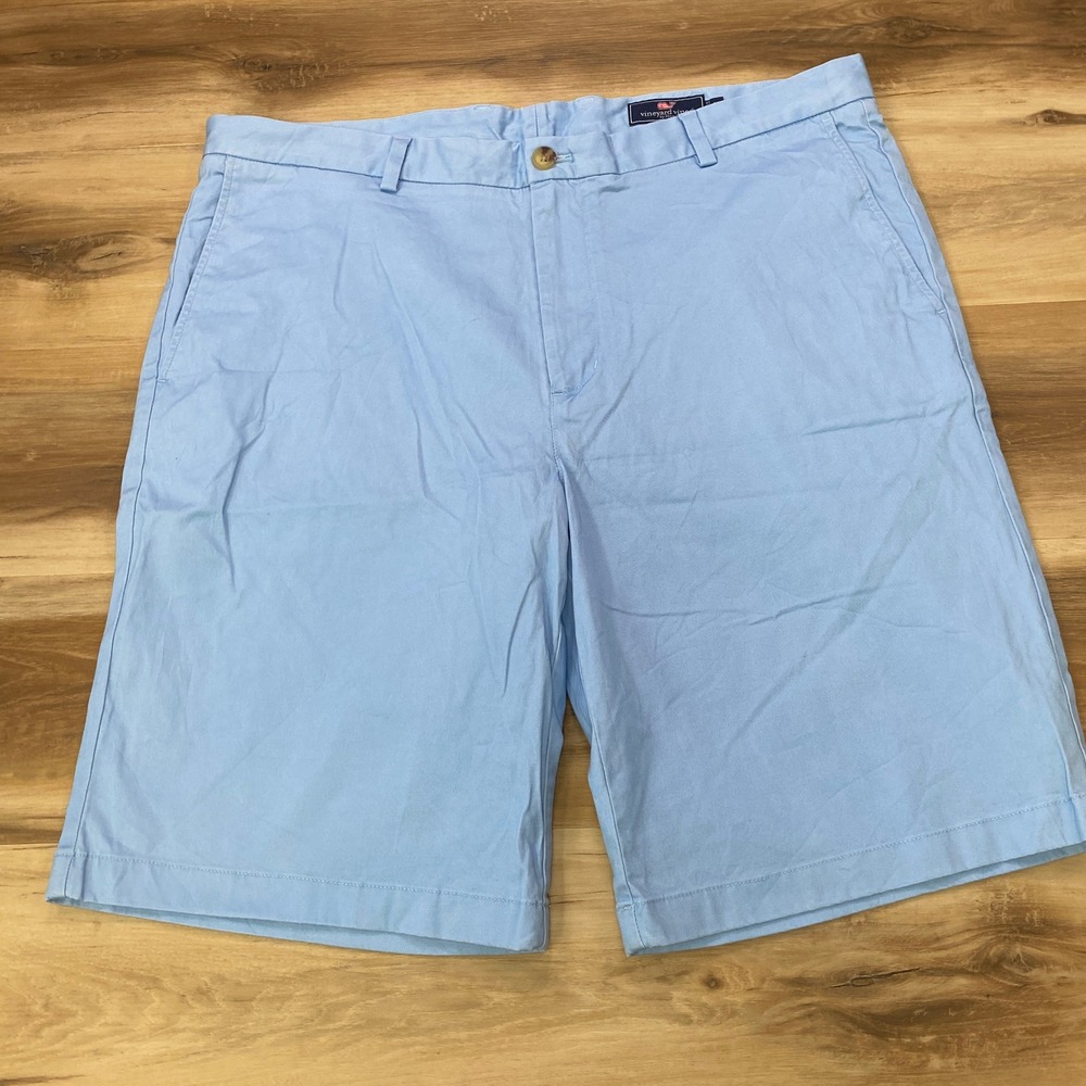 Vineyard Vines Chino Shorts 40 Mens Breaker Stretch Cotton Flat Front Blue